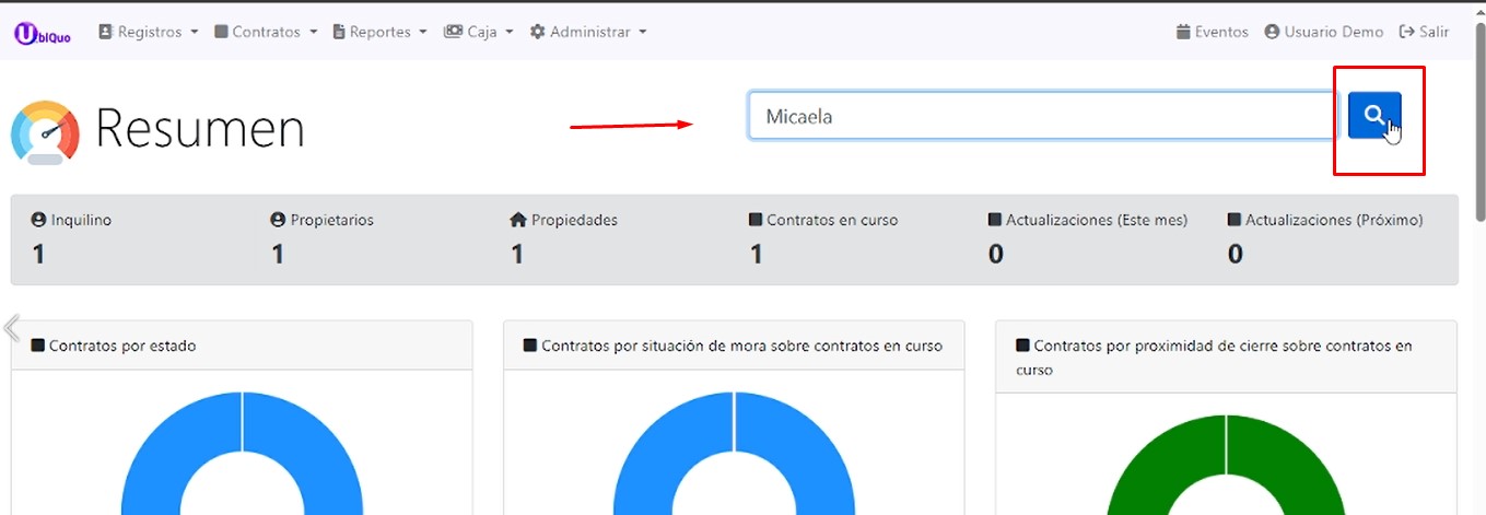 Buscador global buscando Micaela